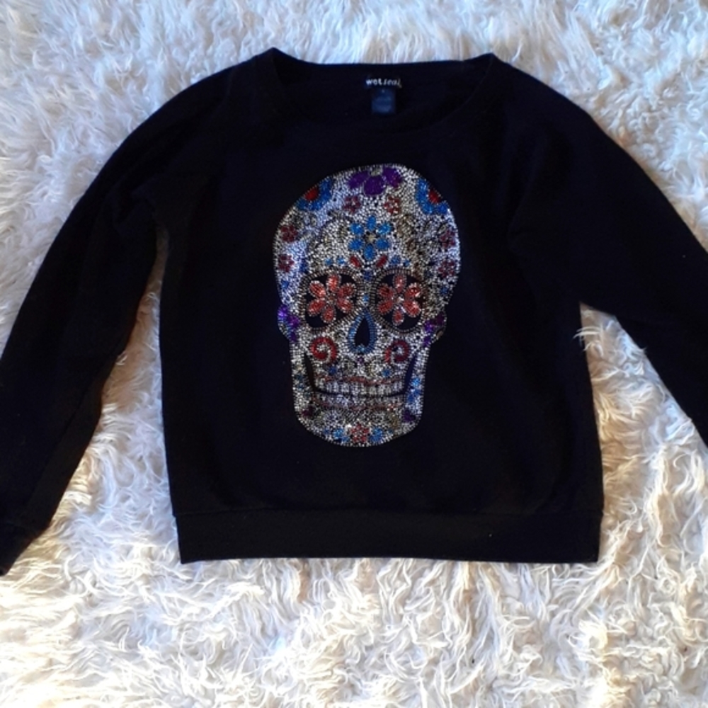 Wet Seal Dia De Los Muertos Sweatshirt Size Small